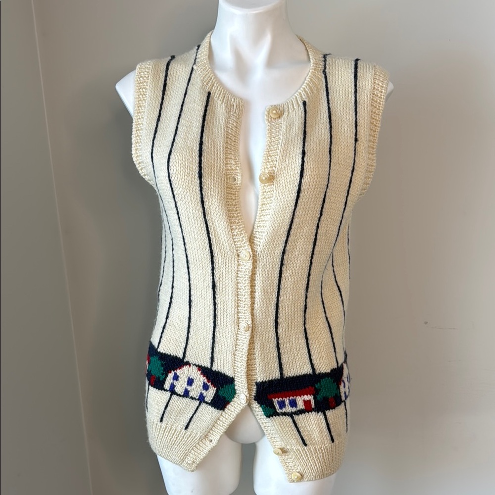 Vintage Wool knit  Vest medium EUC Made in England